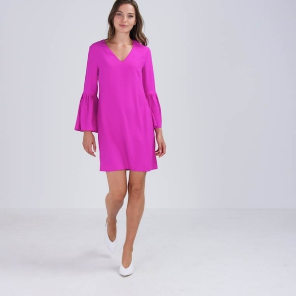 Banana Republic Bell-Sleeve Purple Magenta Dress - Picture 4 of 8